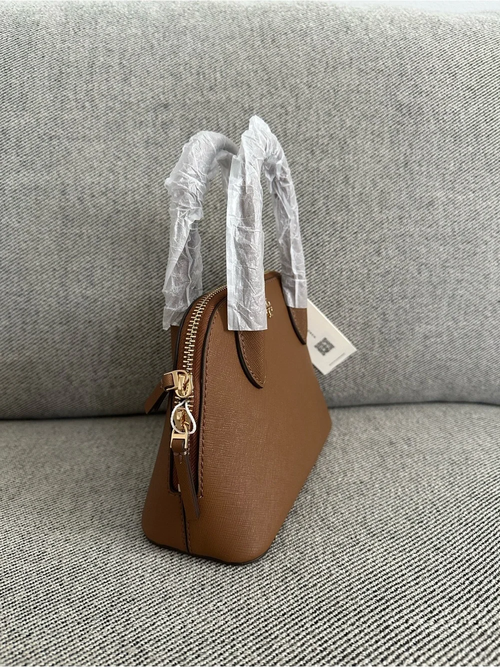NWT Tory Burch Emerson Mini Dome Satchel Crossbody in Moose 159531